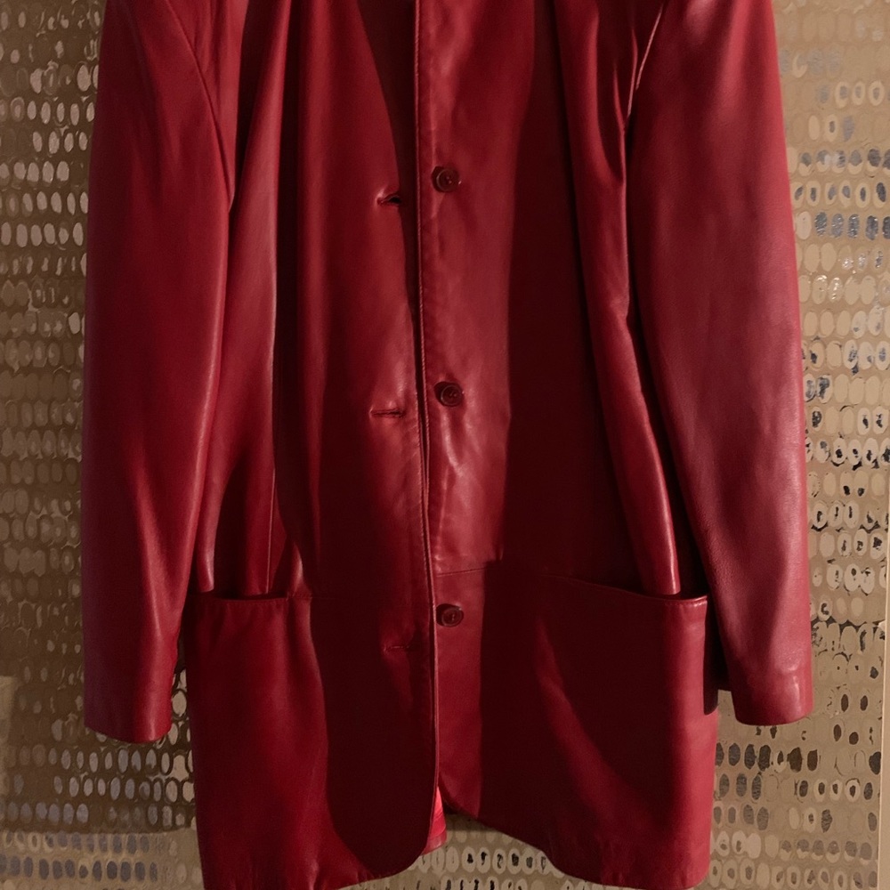 Maxima Red Leather Jacket - Picture 4 of 4